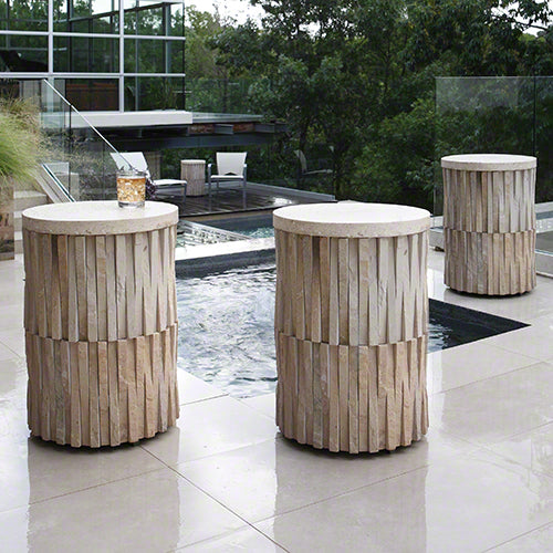 Teeter Totter 19""Dia Stone Side Table - Grats Decor Interior Design & Build Inc.
