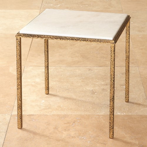 Hammered Gold 16" Square Table - Grats Decor Interior Design & Build Inc.