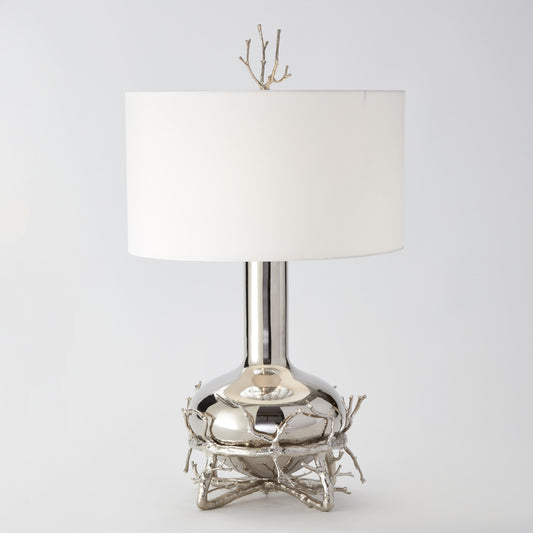 Fat Nickel Twig Table Lamp - Grats Decor Interior Design & Build Inc.