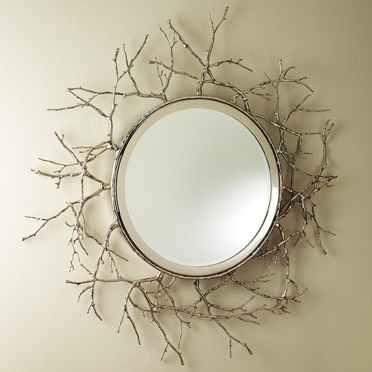 Twig 44"Dia Mirror-Nickel - Grats Decor Interior Design & Build Inc.