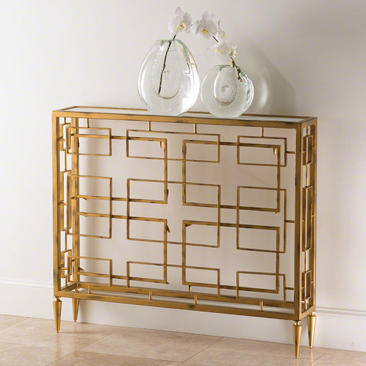 Open Block 43" Console - Gold - Grats Decor Interior Design & Build Inc.