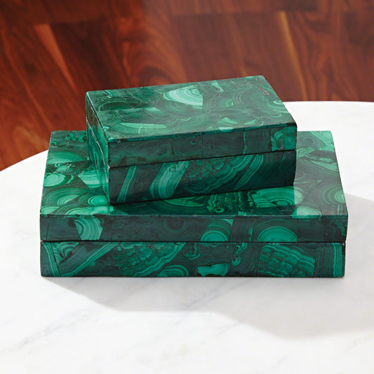 Malachite Stone Box - Grats Decor Interior Design & Build Inc.