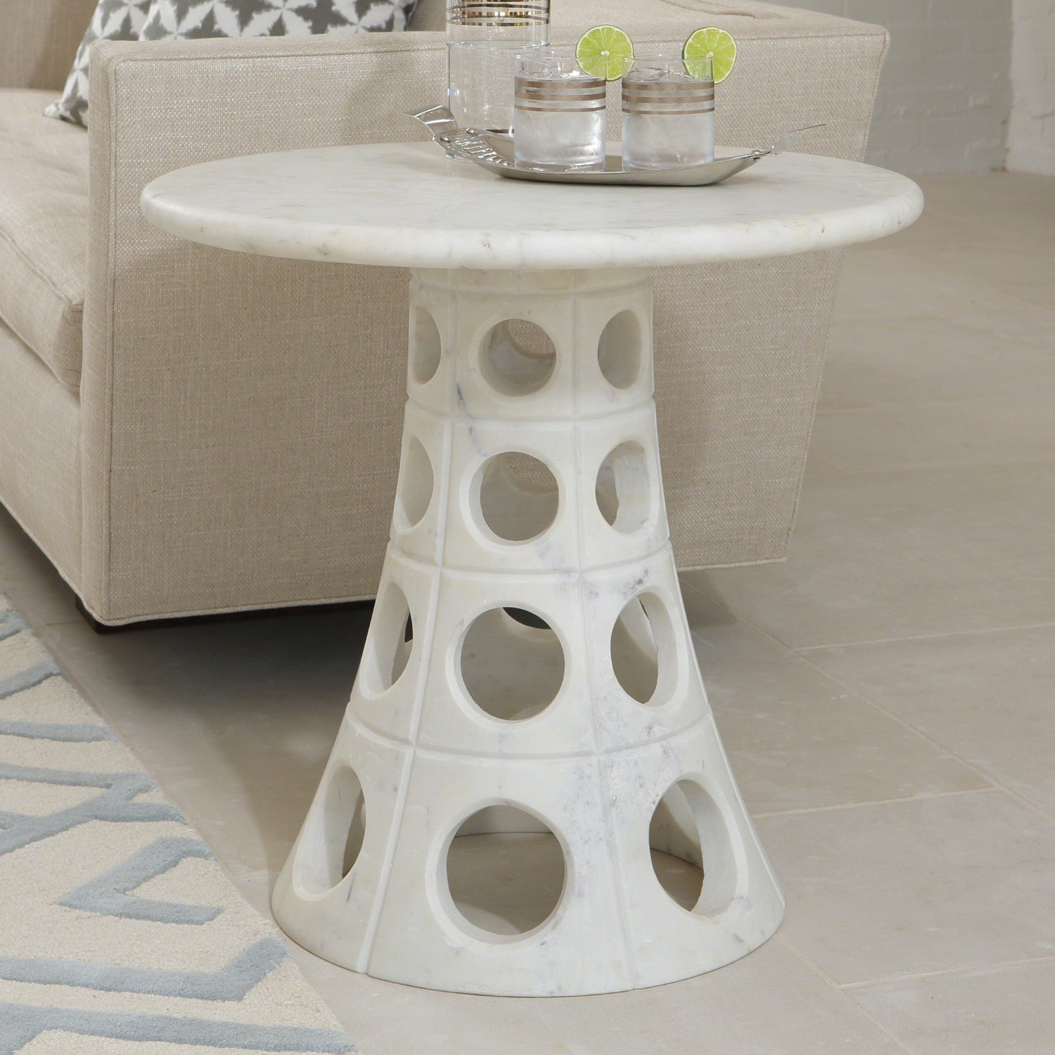 Taper Circle Side Table - Grats Decor Interior Design & Build Inc.