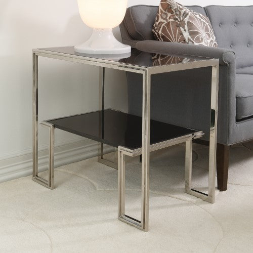 One-Up 28" SideTable - Stainless Steel - Grats Decor Interior Design & Build Inc.