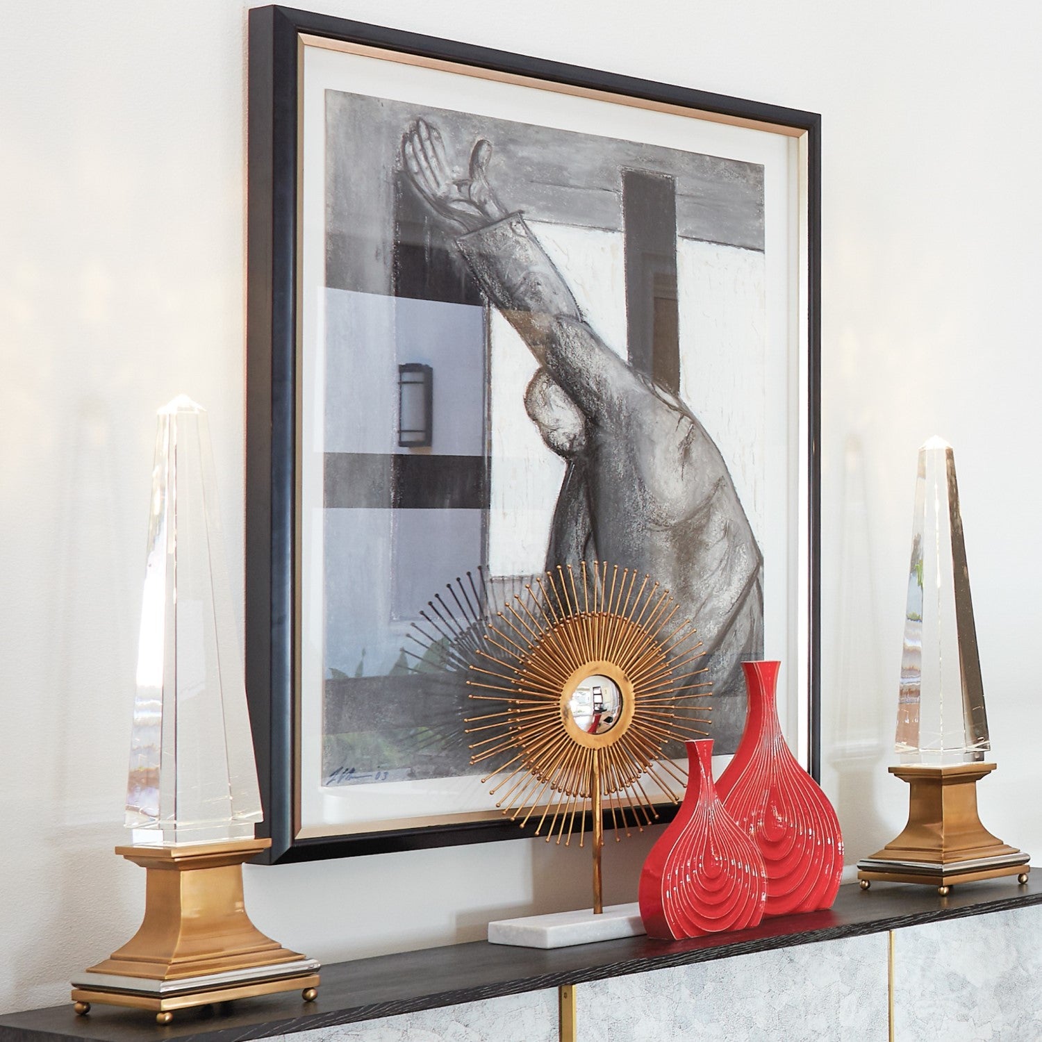 Illuminated Crystal Obelisk - Grats Decor Interior Design & Build Inc.
