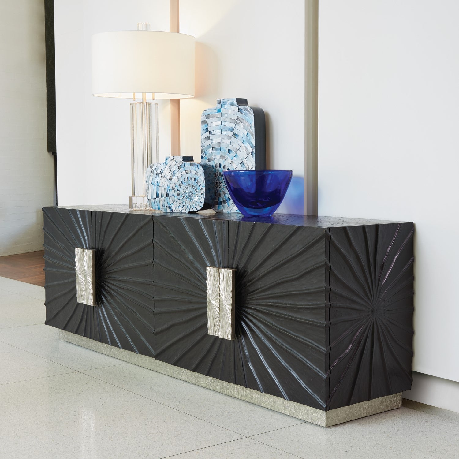 Pleated Media Cabinet - Grats Decor Interior Design & Build Inc.