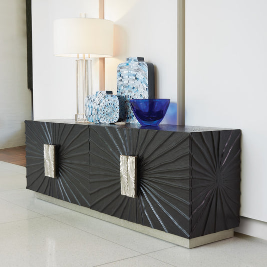 Pleated Media Cabinet - Grats Decor Interior Design & Build Inc.