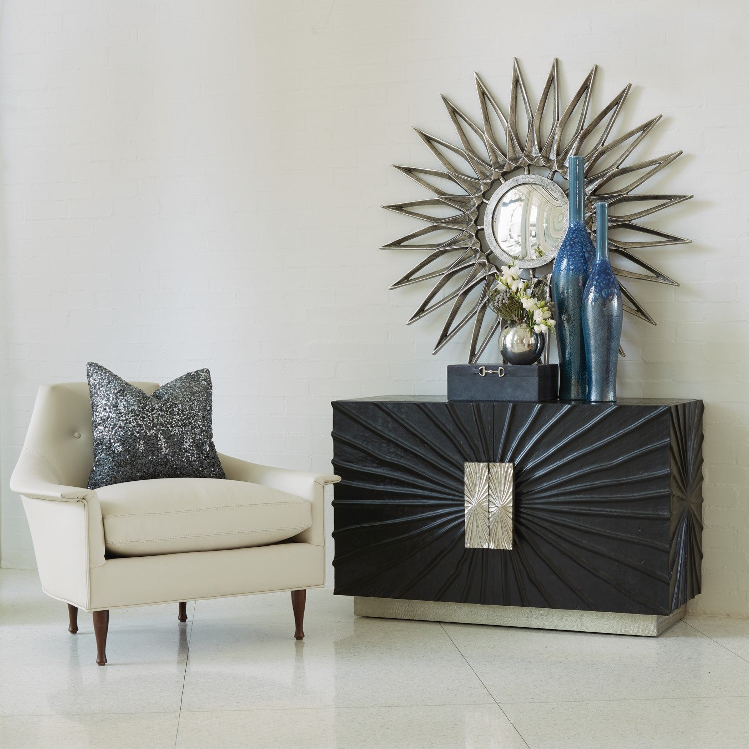 Pleated Two Door Cabinet - Grats Decor Interior Design & Build Inc.