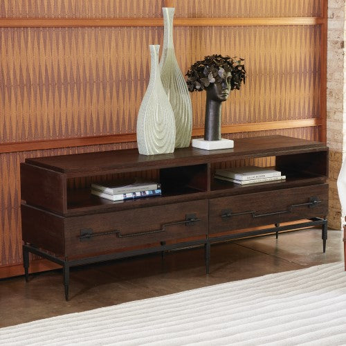 Scratch 71" Media Console - Brushed Mango - Grats Decor Interior Design & Build Inc.