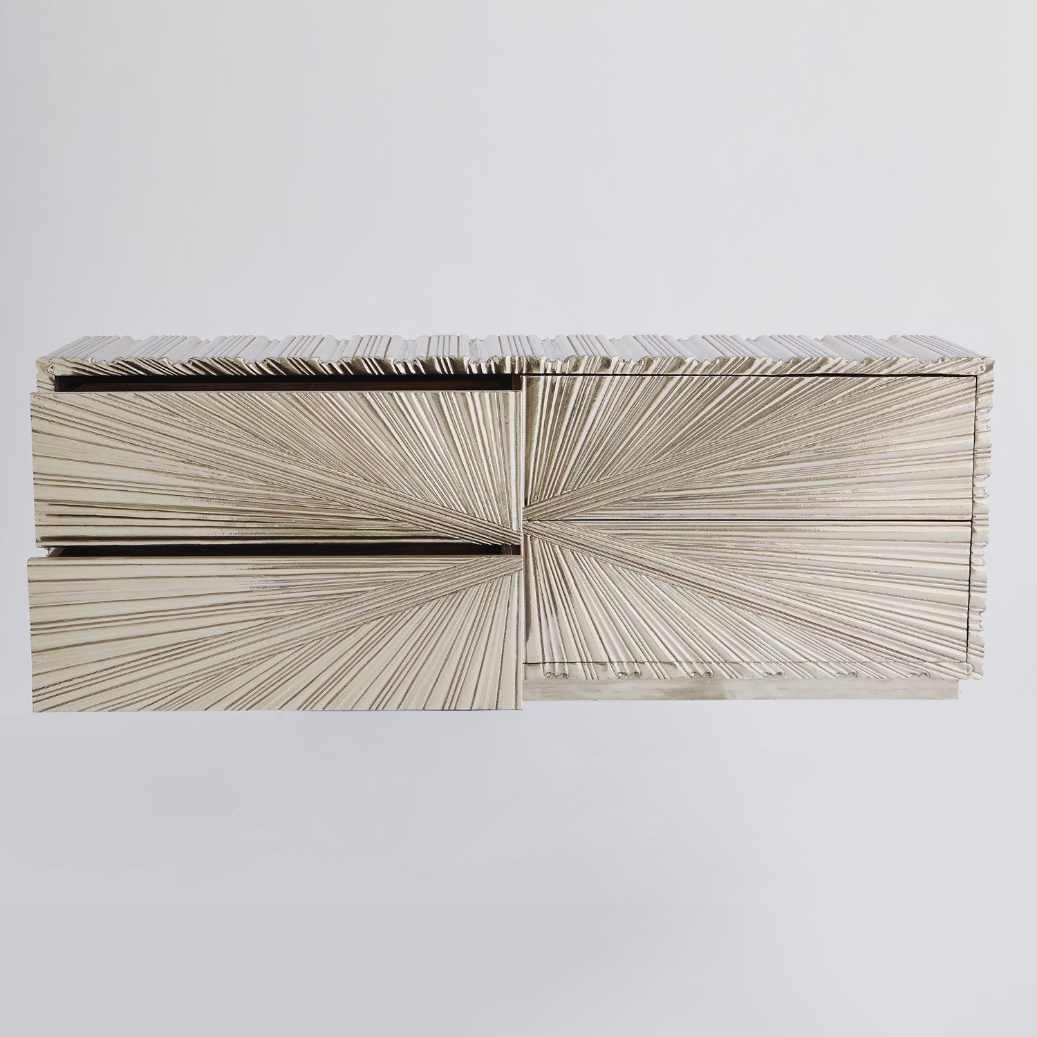 Linen Fold Cabinet - Silver - Grats Decor Interior Design & Build Inc.