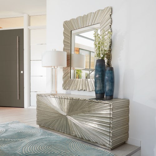 Linen Fold Mirror - 2 sizes - Silver - Grats Decor Interior Design & Build Inc.