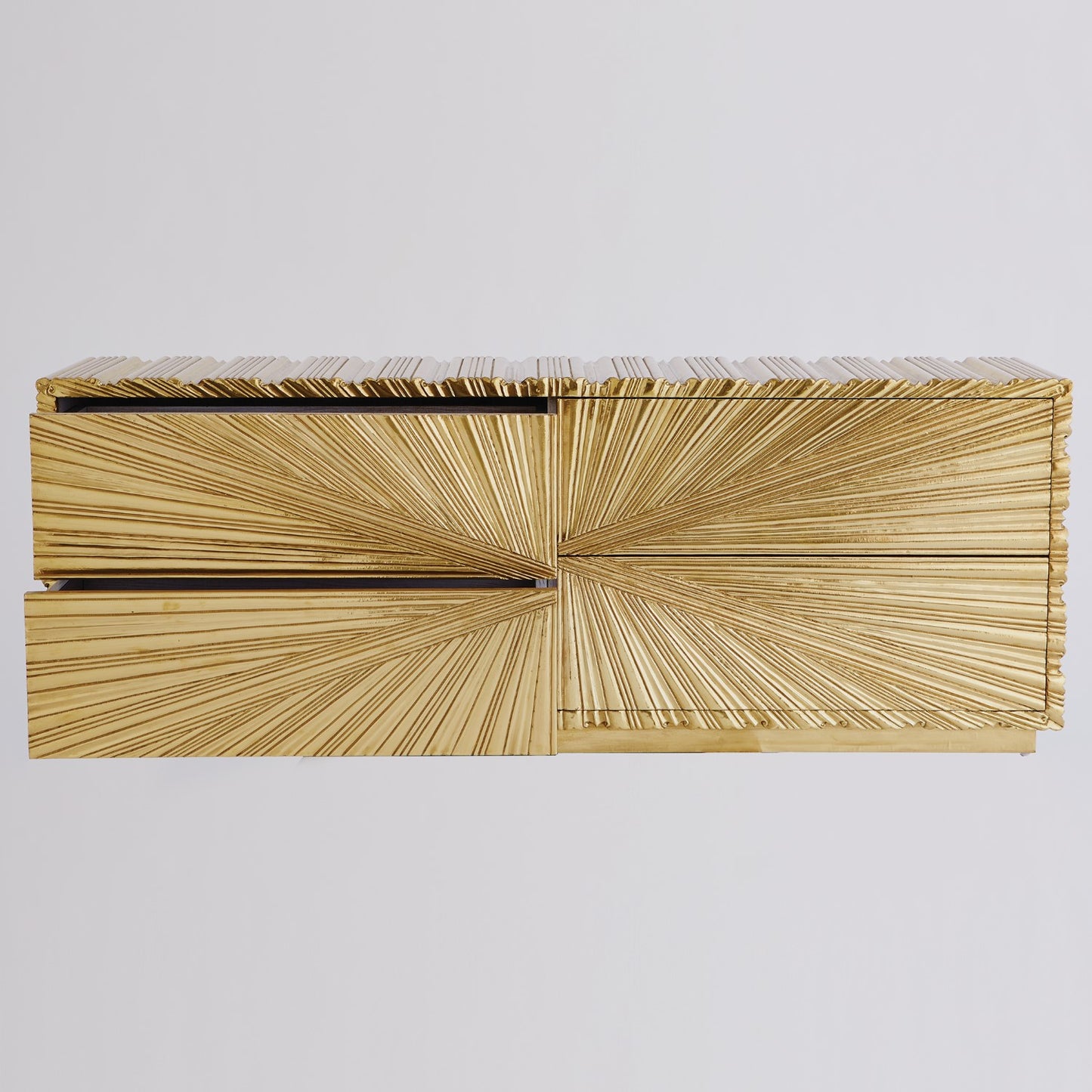 Linen Fold Cabinet - Brass - Grats Decor Interior Design & Build Inc.
