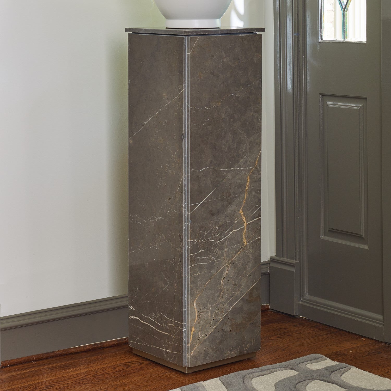 Graffito Marble Pedestal - Grats Decor Interior Design & Build Inc.