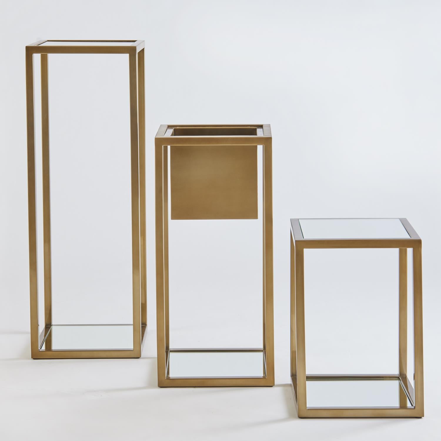 Escher Pedestal / Planter - Brass - Grats Decor Interior Design & Build Inc.