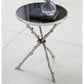 Lola 17"Dia Table - Nickel & Black Granite - Grats Decor Interior Design & Build Inc.