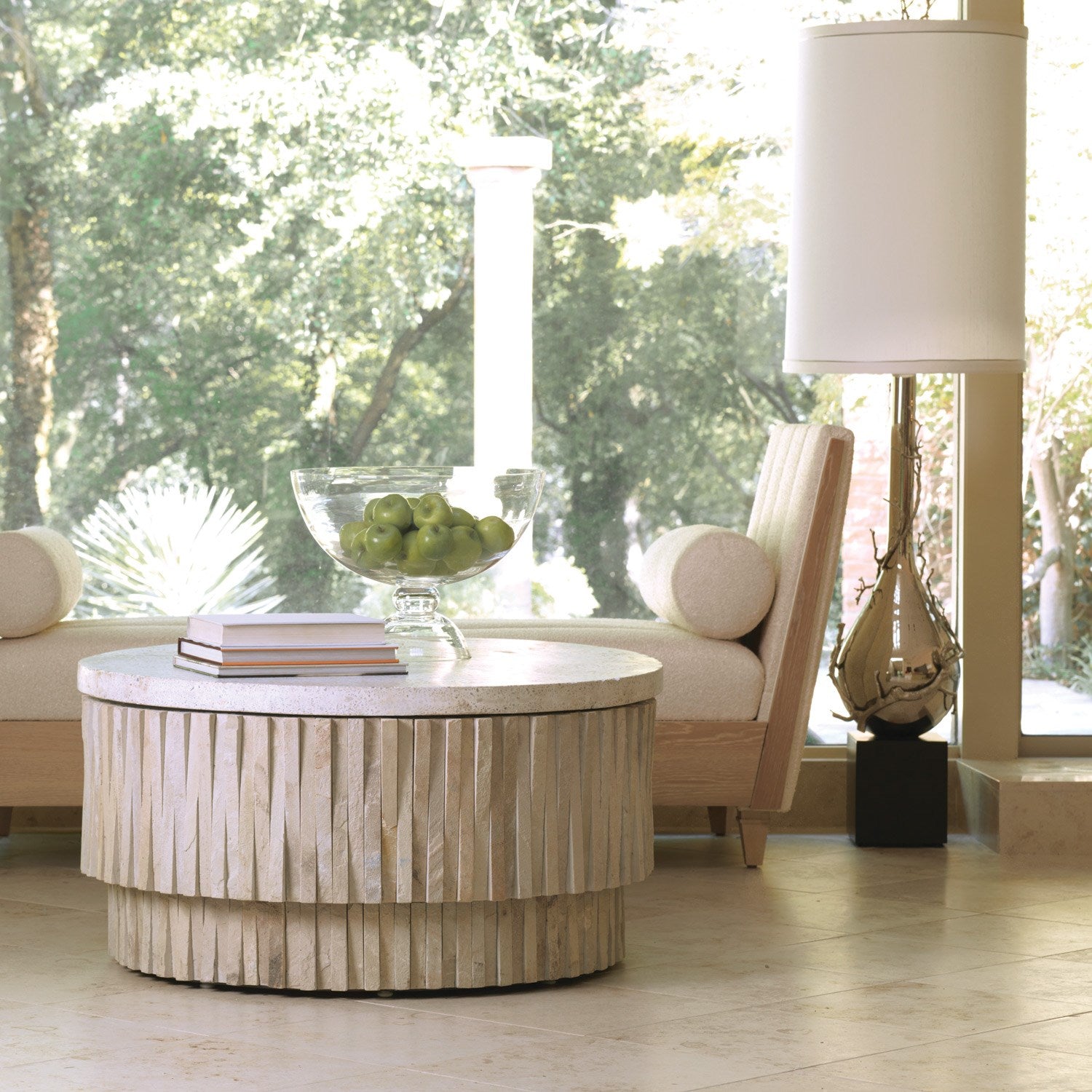 Teeter Totter 41"Dia Stone Table - Round - Grats Decor Interior Design & Build Inc.