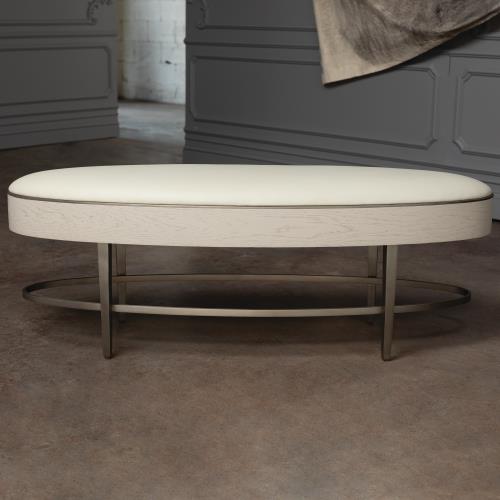 Ellipse Bench - Ivory - Grats Decor Interior Design & Build Inc.