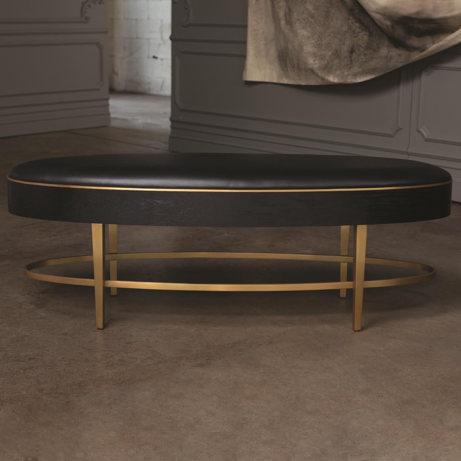 Ellipse Bench - Ebony - Grats Decor Interior Design & Build Inc.