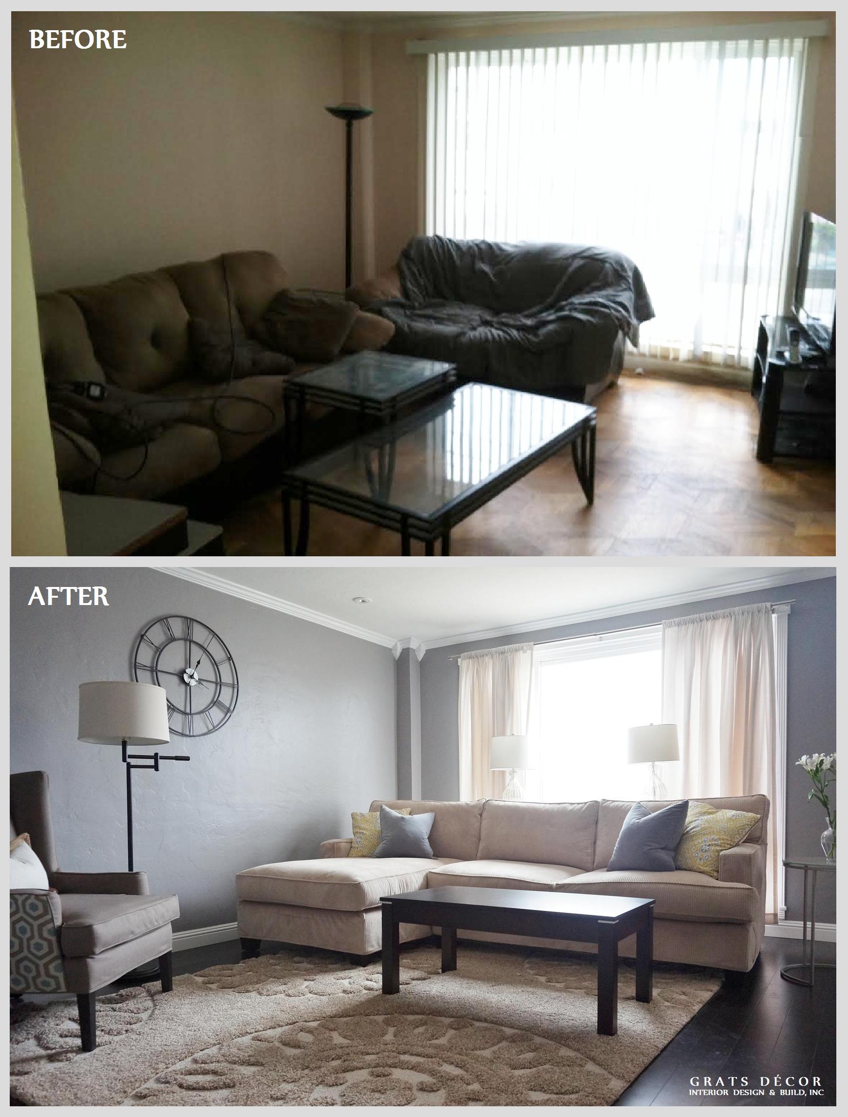 Outer Parkside Livingroom Remodel - Grats Decor Interior Design & Build Inc.