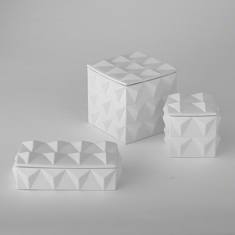 Braque Boxes - Matte White - S/3 - Grats Decor Interior Design & Build Inc.