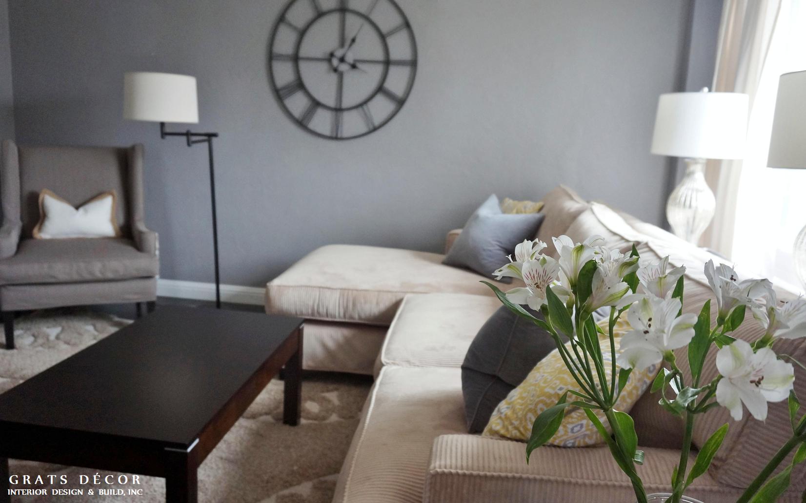 Outer Parkside Livingroom Remodel - Grats Decor Interior Design & Build Inc.