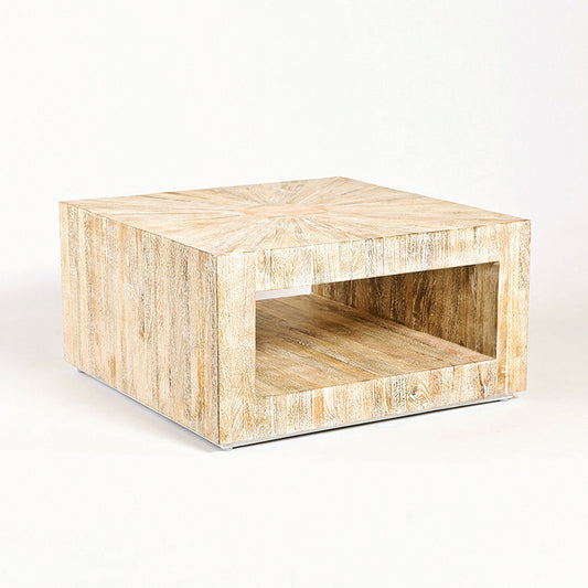 Driftwood 38" Coffee Table - Creamy Wash - Grats Decor Interior Design & Build Inc.