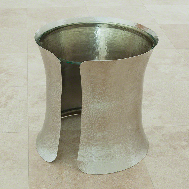 Cuff 18"Dia Side Table - Nickel - Grats Decor Interior Design & Build Inc.
