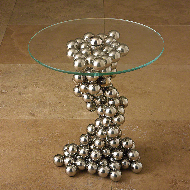 Sphere 20"Dia Side Table - Chrome - Grats Decor Interior Design & Build Inc.