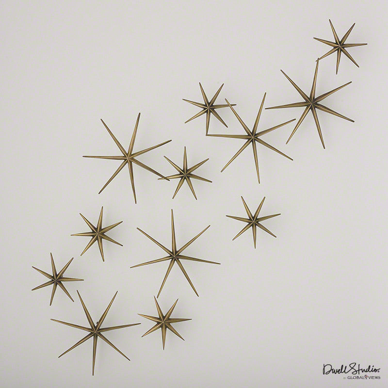 S/12 Etoile Wall Decor-Brass - Grats Decor Interior Design & Build Inc.