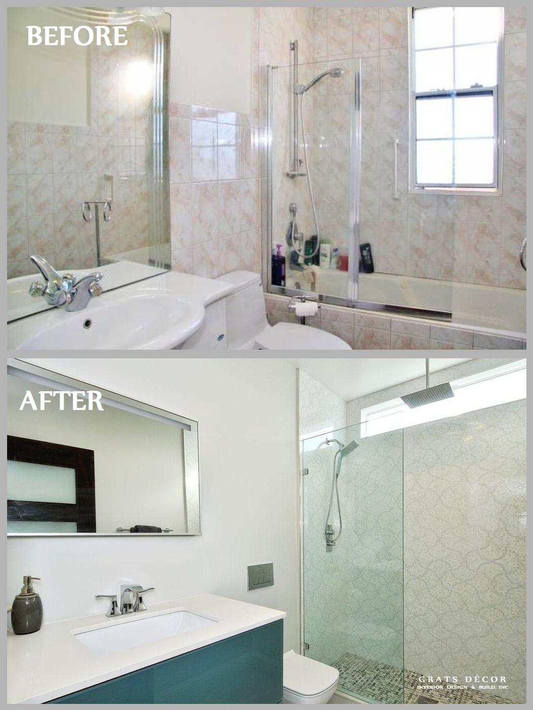 Sunset Bathroom Remodel - Grats Decor Interior Design & Build Inc.