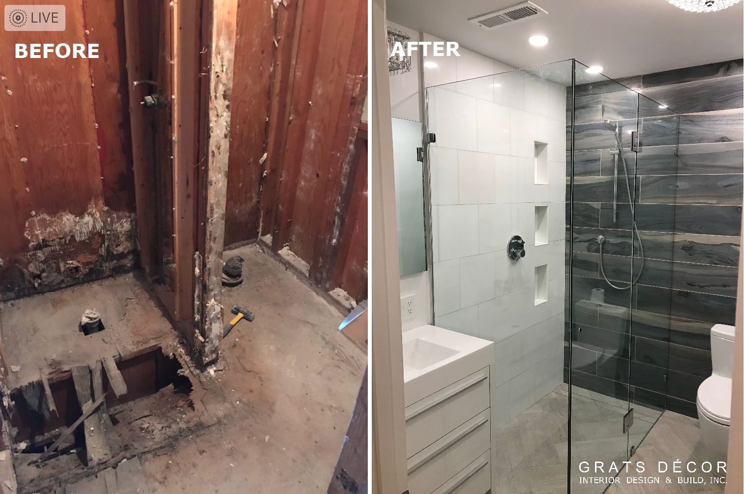 Sausalito Bathroom Remodel - Grats Decor Interior Design & Build Inc.