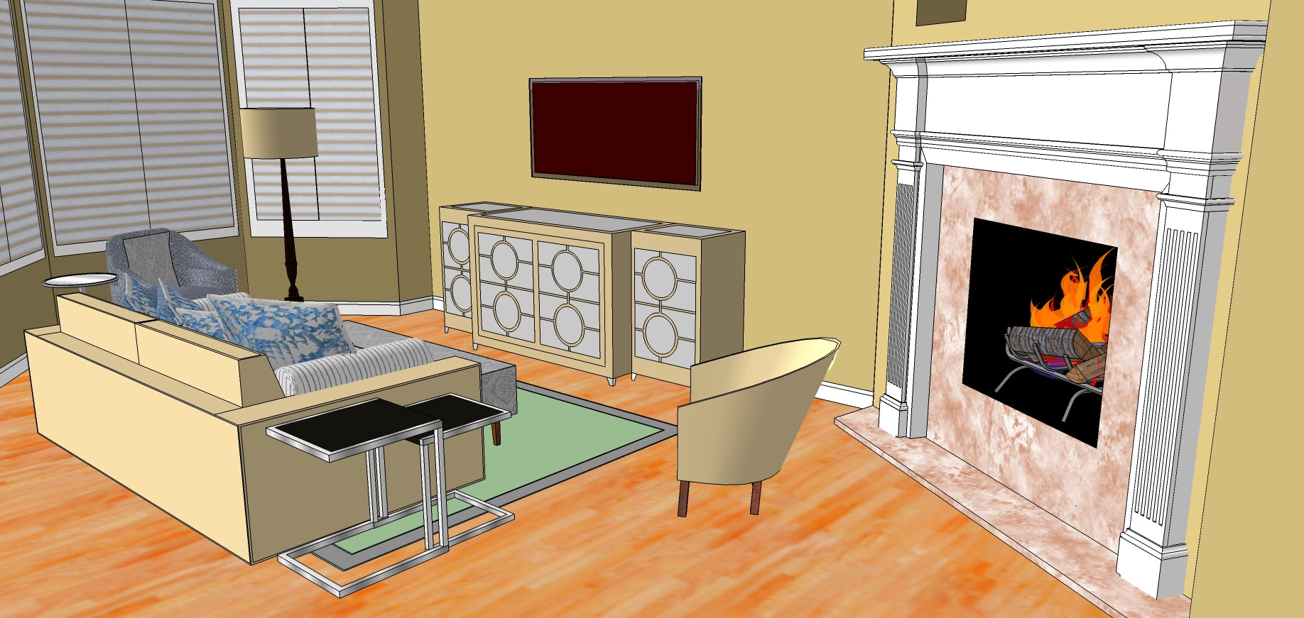 Marina Livingroom Remodel - Grats Decor Interior Design & Build Inc.