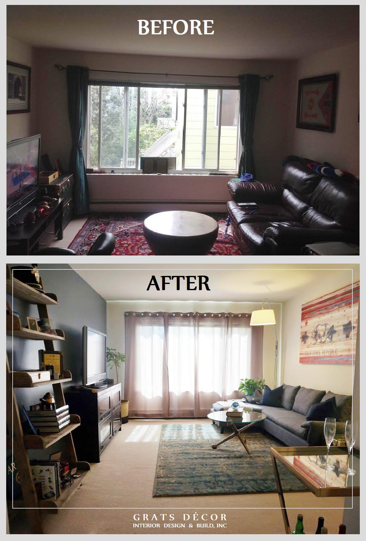 Cow Hollow Livingroom - Grats Decor Interior Design & Build Inc.