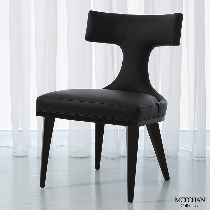 Anvil Back Dining Chair - Black Leather - Grats Decor Interior Design & Build Inc.