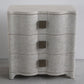 Toile 28"W Linen Bedside Chest - Cream - Grats Decor Interior Design & Build Inc.