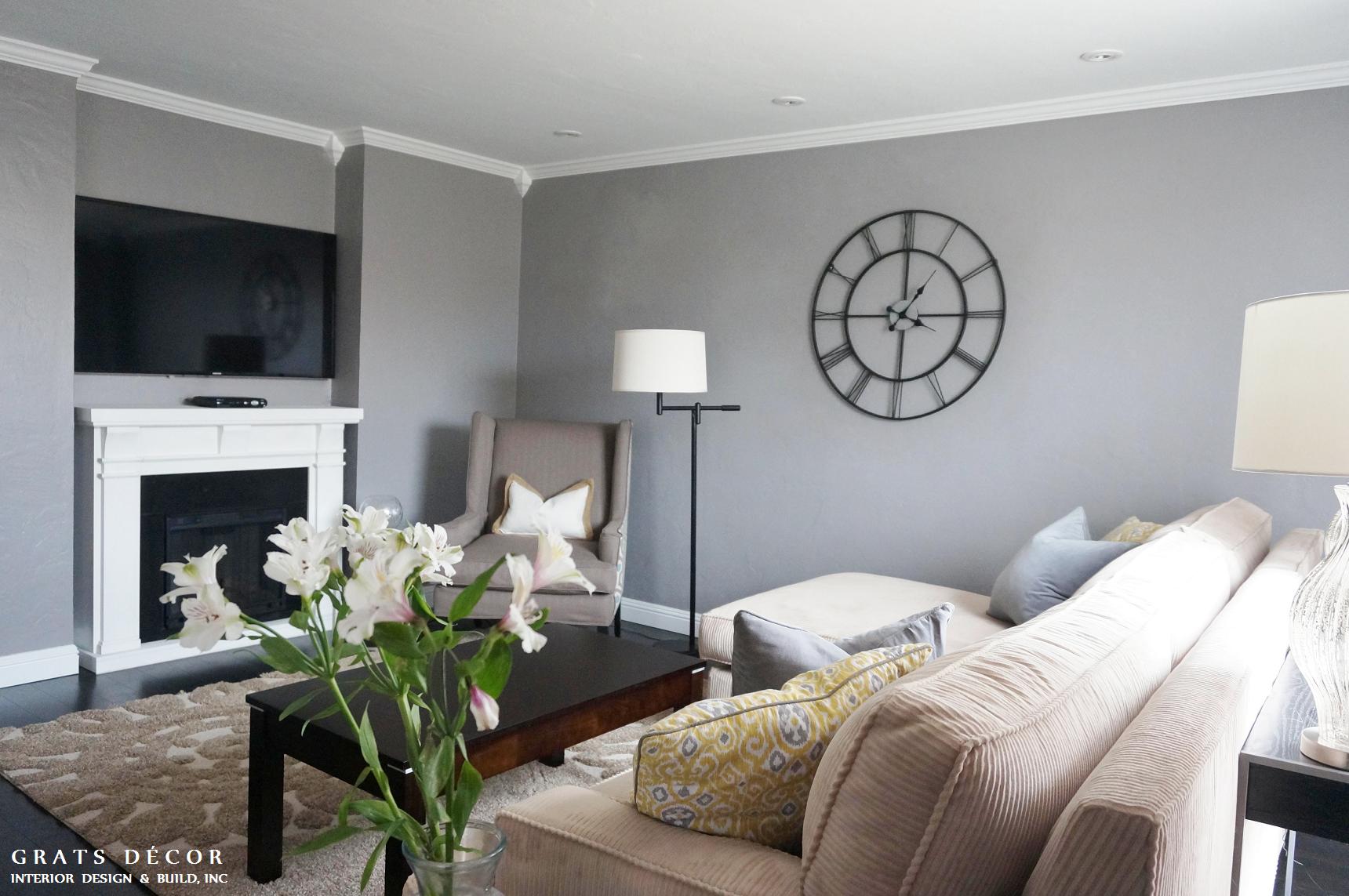 Outer Parkside Livingroom Remodel - Grats Decor Interior Design & Build Inc.