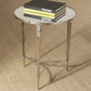 French Square Leg 22"Dia Table - Nickel - Grats Decor Interior Design & Build Inc.