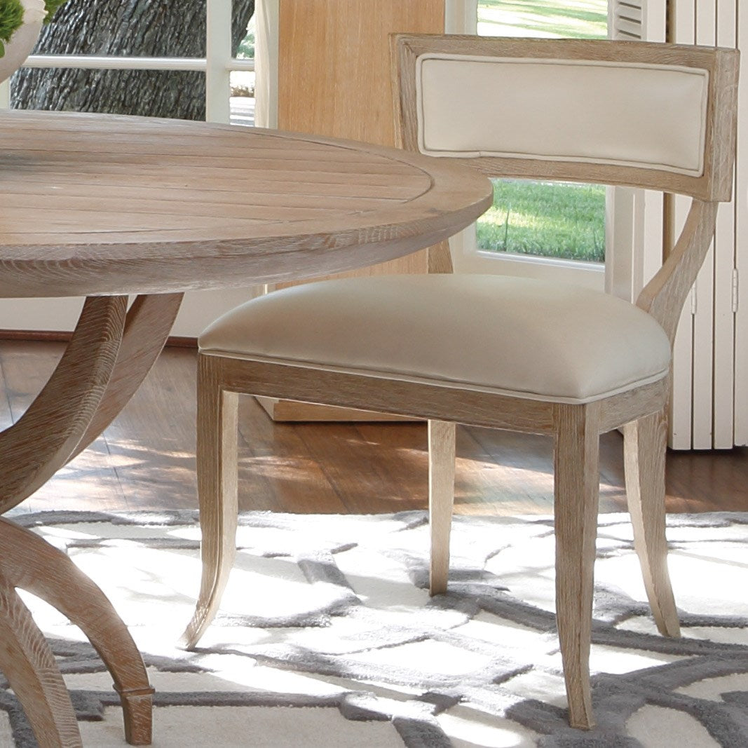 Klismos Chair-Beige Leather - Grats Decor Interior Design & Build Inc.