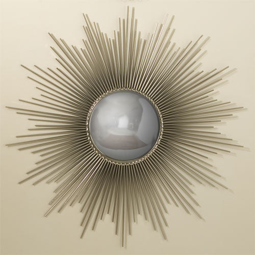 Sunburst 40"Dia Mirror - Nickel - Grats Decor Interior Design & Build Inc.