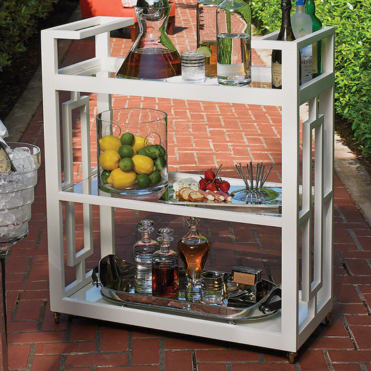 Grid Block 36" x 16" Bar Cart-White - Grats Decor Interior Design & Build Inc.