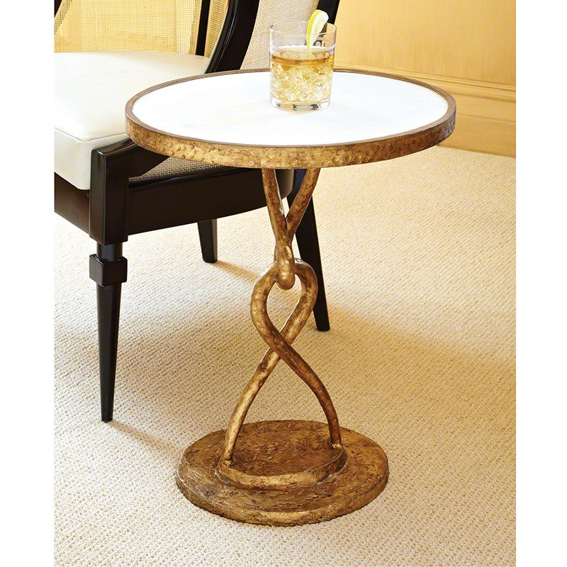 Loop De Loop 18" Oval Table - Gold Leaf - Grats Decor Interior Design & Build Inc.