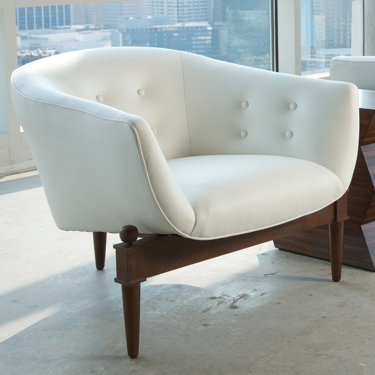 Mimi Leather Chair - White - Grats Decor Interior Design & Build Inc.