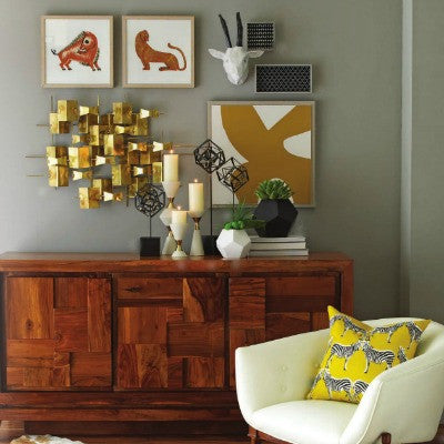 Folded Brass Wall Decor - Grats Decor Interior Design & Build Inc.